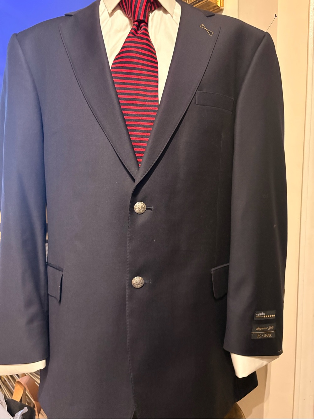 Men's Navy Two-Button Suit Jacket